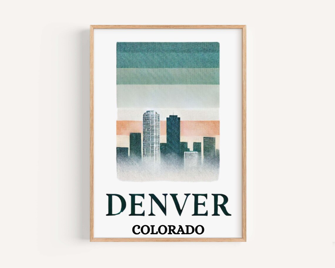 Denver Colorado Travel Poster, Wall Art Decor