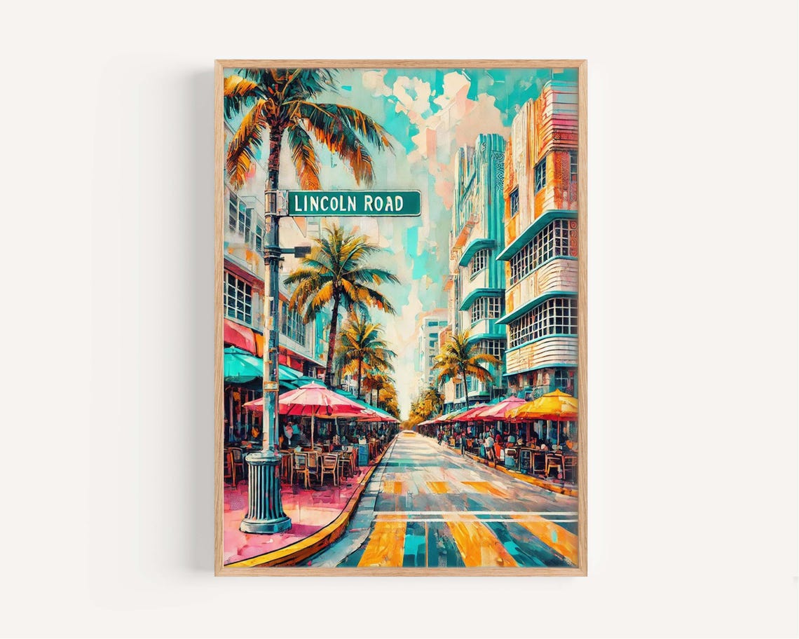 Lincoln Road Miami Beach Travel Poster