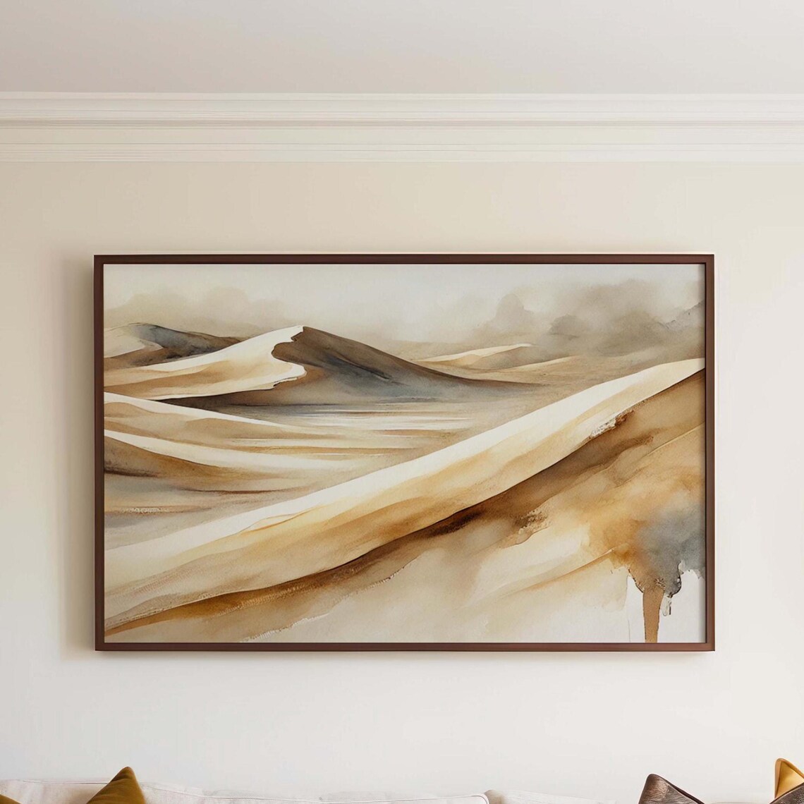 Minimalist Desert Dune Slope Watercolor Neutral Modern Art Poster
