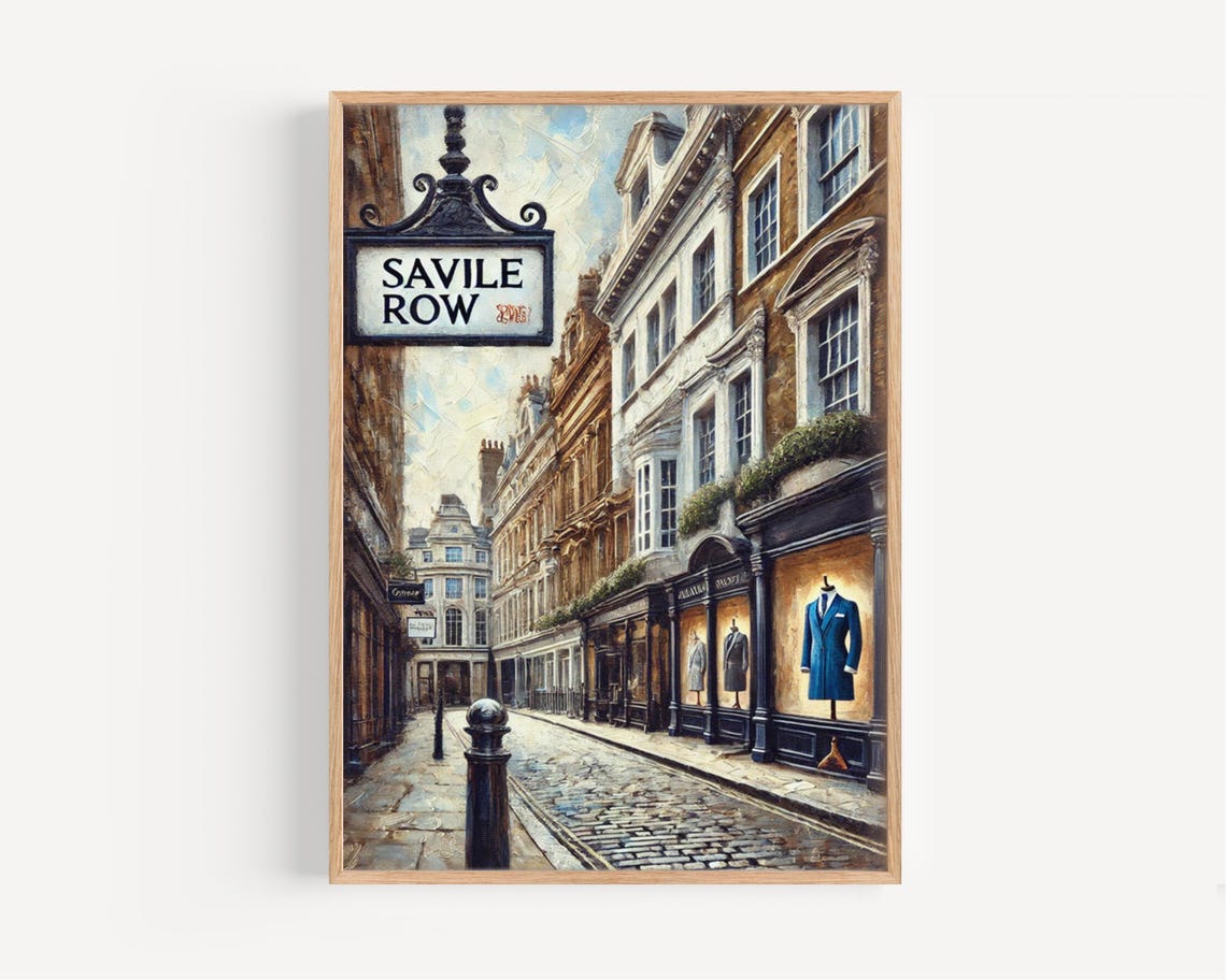 England Savile Row Wall Art Print London Travel Poster Gift Housewarming Artwork