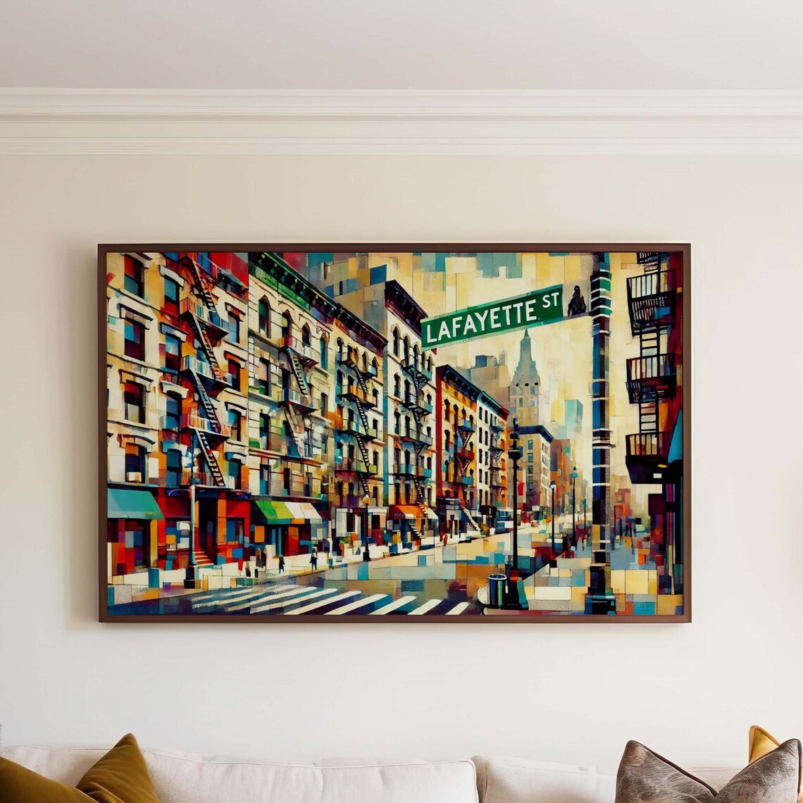 New York Lafayette Street Geometric Fire Escapes Travel Poster