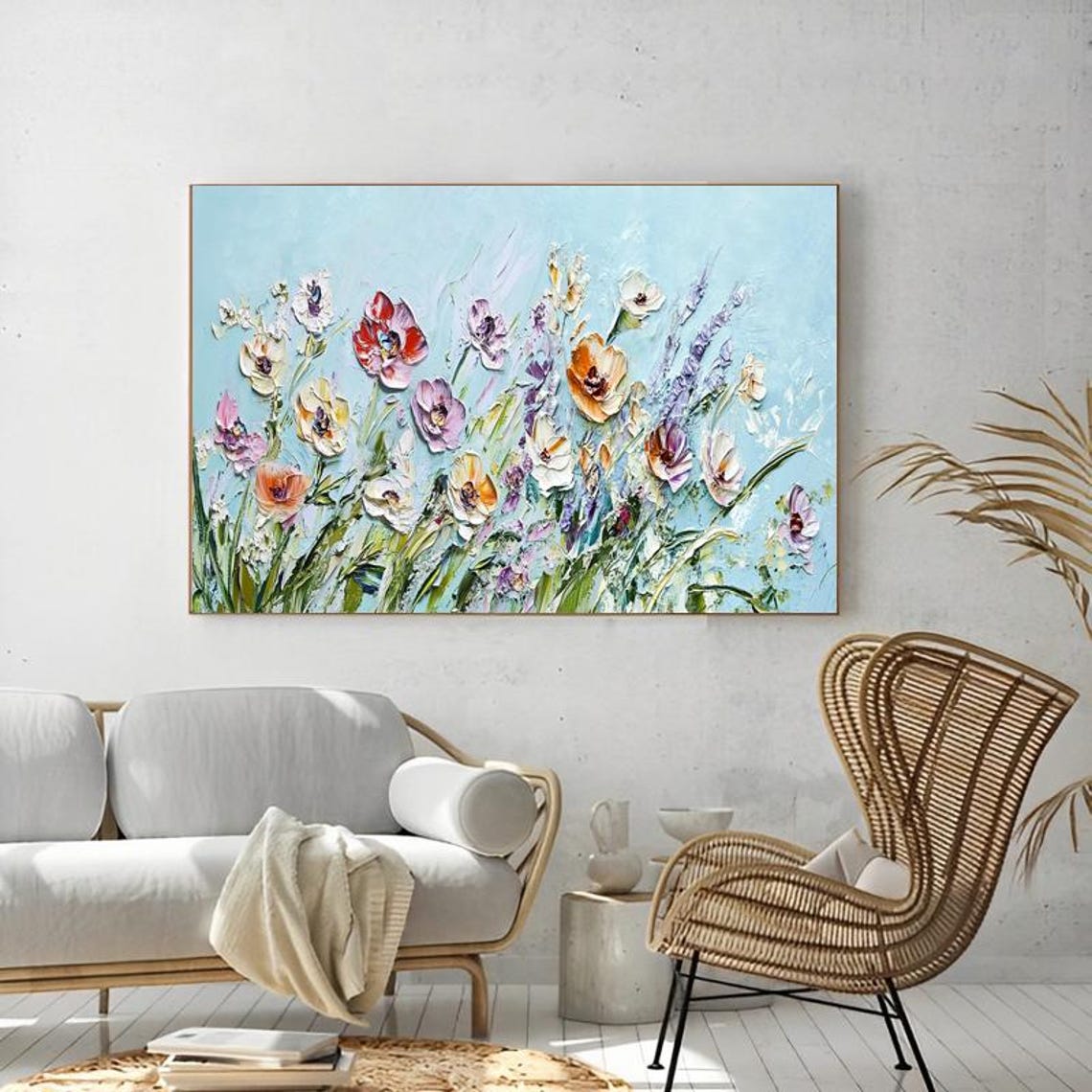 Wildflower Garden Colorful Impasto Floral Meadow Scene Art Poster - Image 5