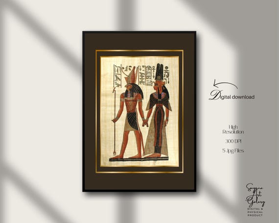 Egyptian Papyrus Wall Art Set Of 3 Ancient Egypt Hieroglyph And Pharaoh Prints Museumstyle Vintage Decor For Living Room Office