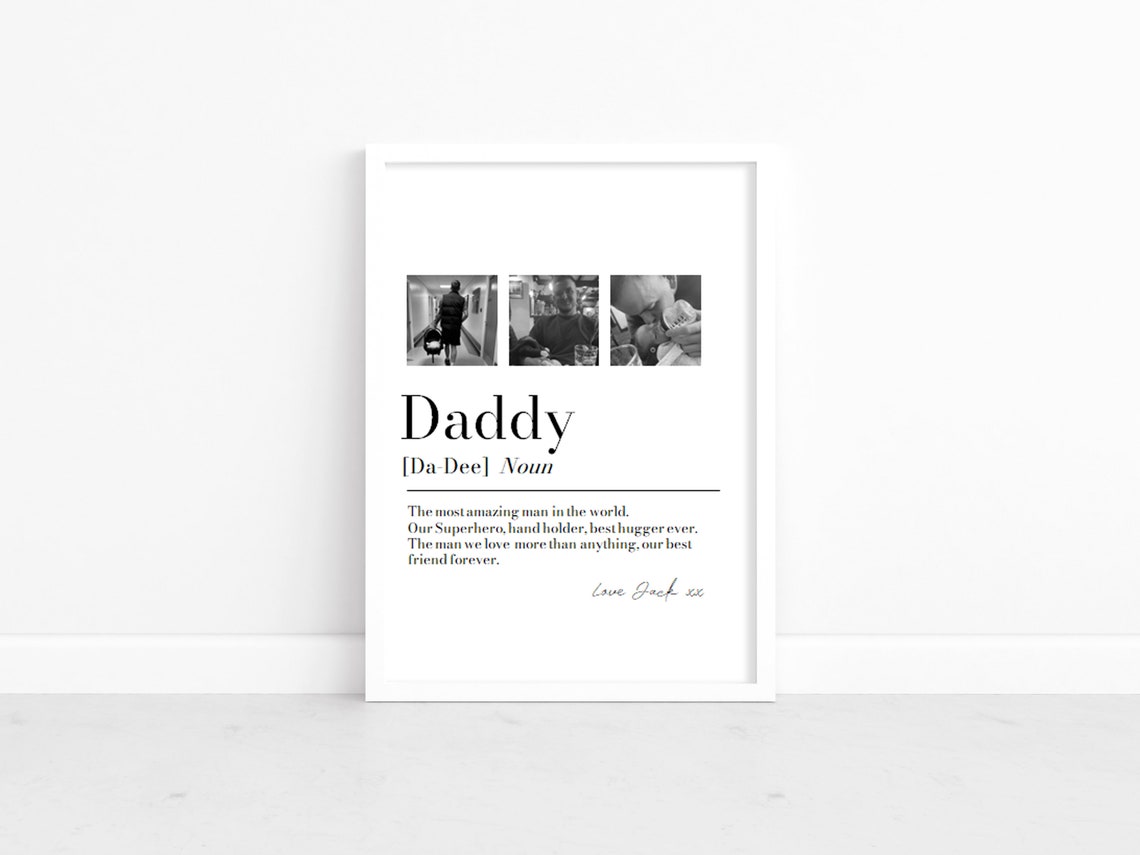Personalized Dad Dictionary Definition Noun Photo Collage Gift Print - Image 2