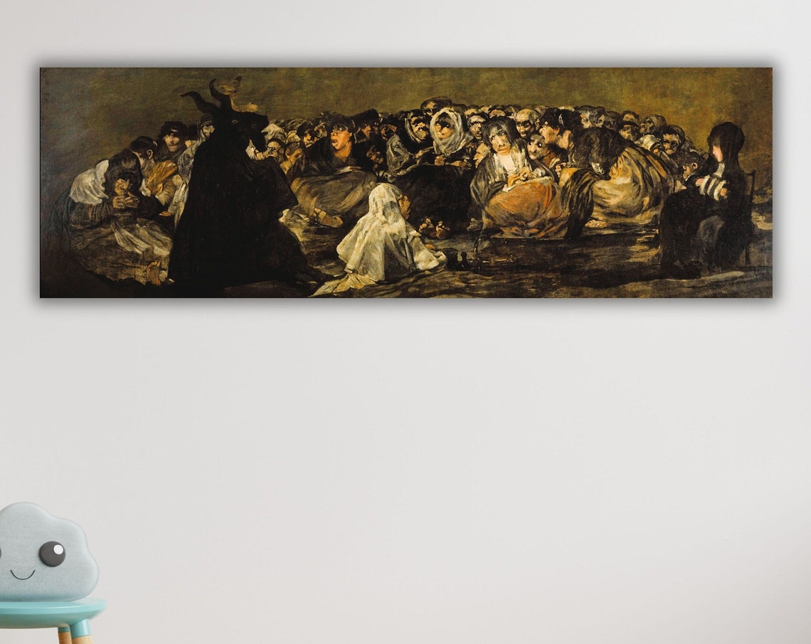 Goya Witches Sabbath Dark Gathering Black Paintings Art Poster