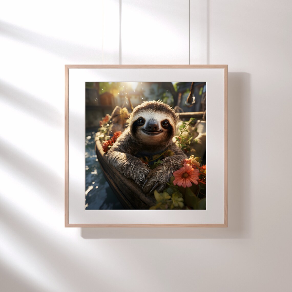 Summer Time Sloth Animal Art Print, Cute Gift - Image 3