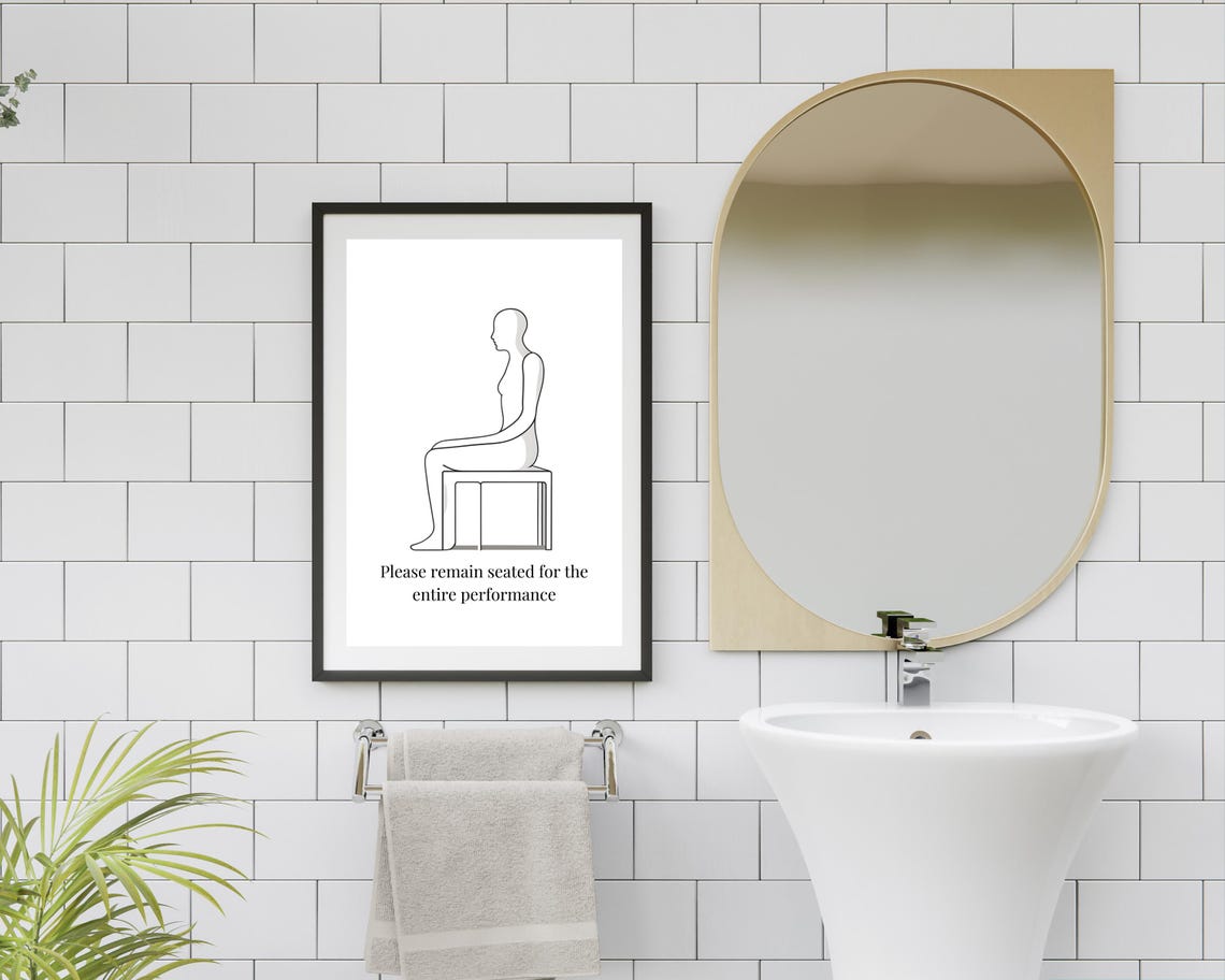 Funny Bathroom Toilet Sign, Quirky Minimalist Quote - Image 2