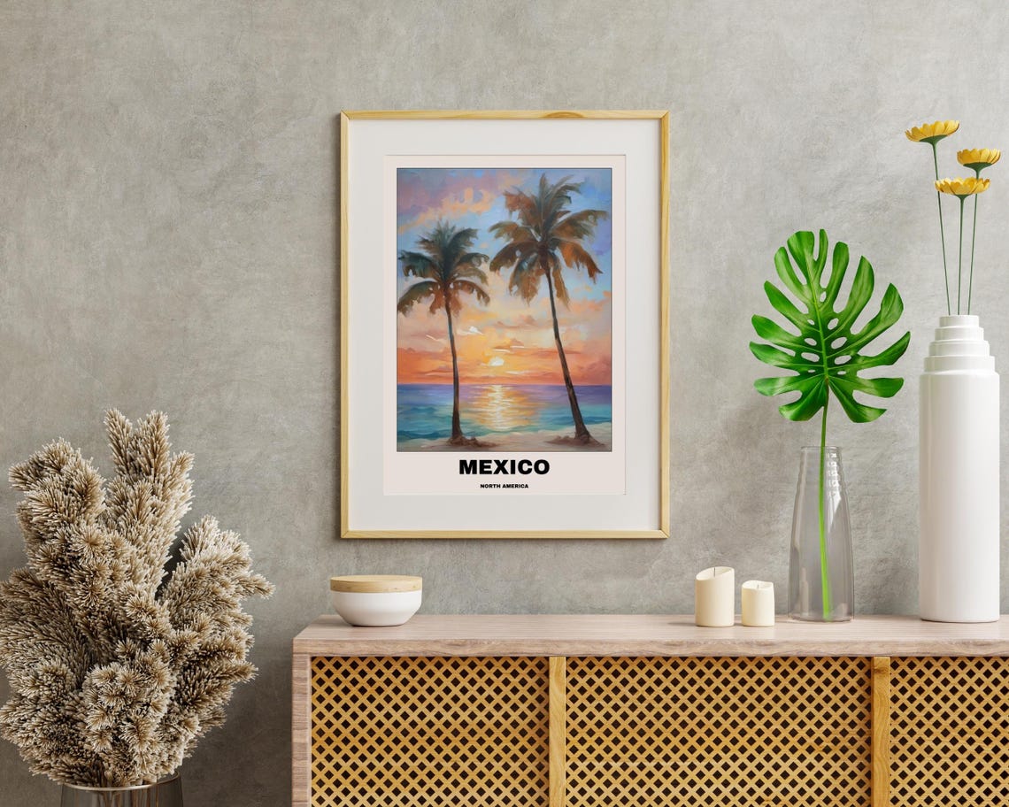 Mexico Beach Tropical Wall Art, Colourful Artwork - Image 2