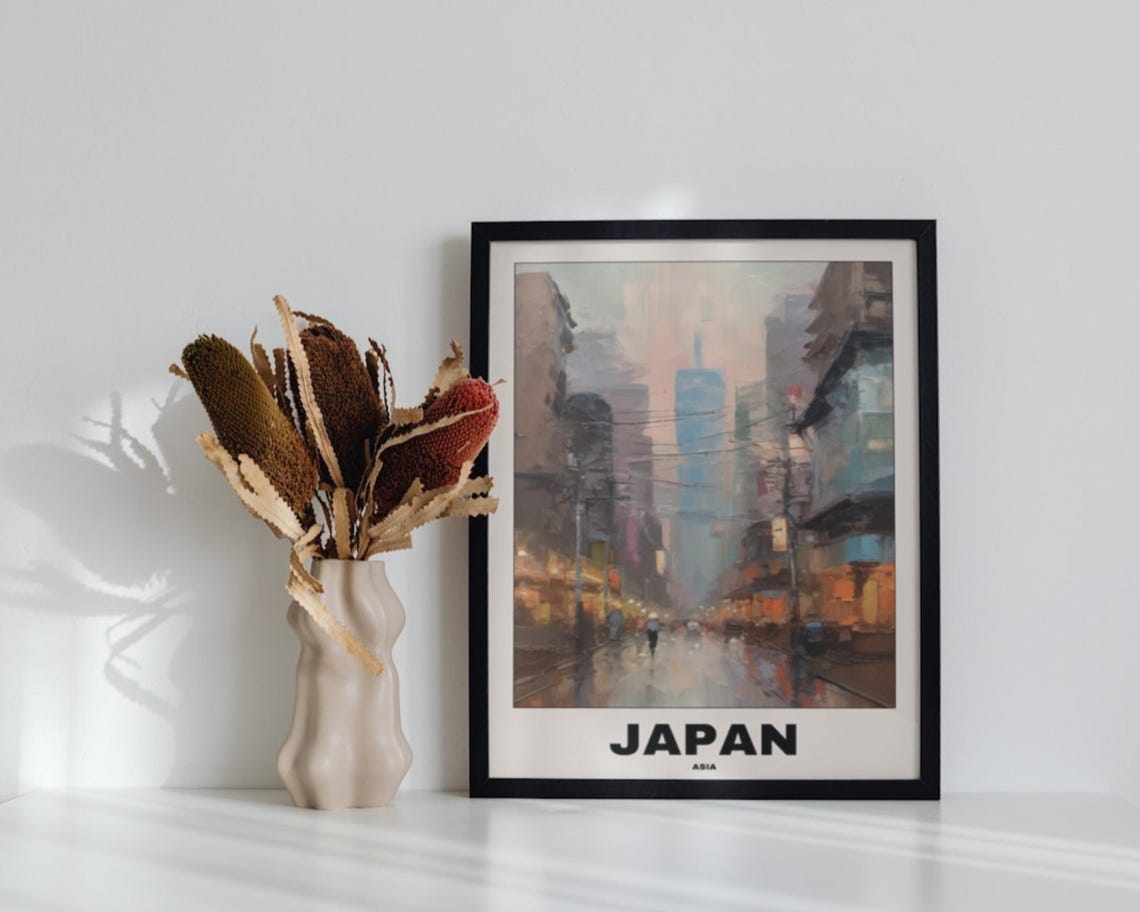 Japan Scenic Travel Poster, Japanese City Painting - Image 2