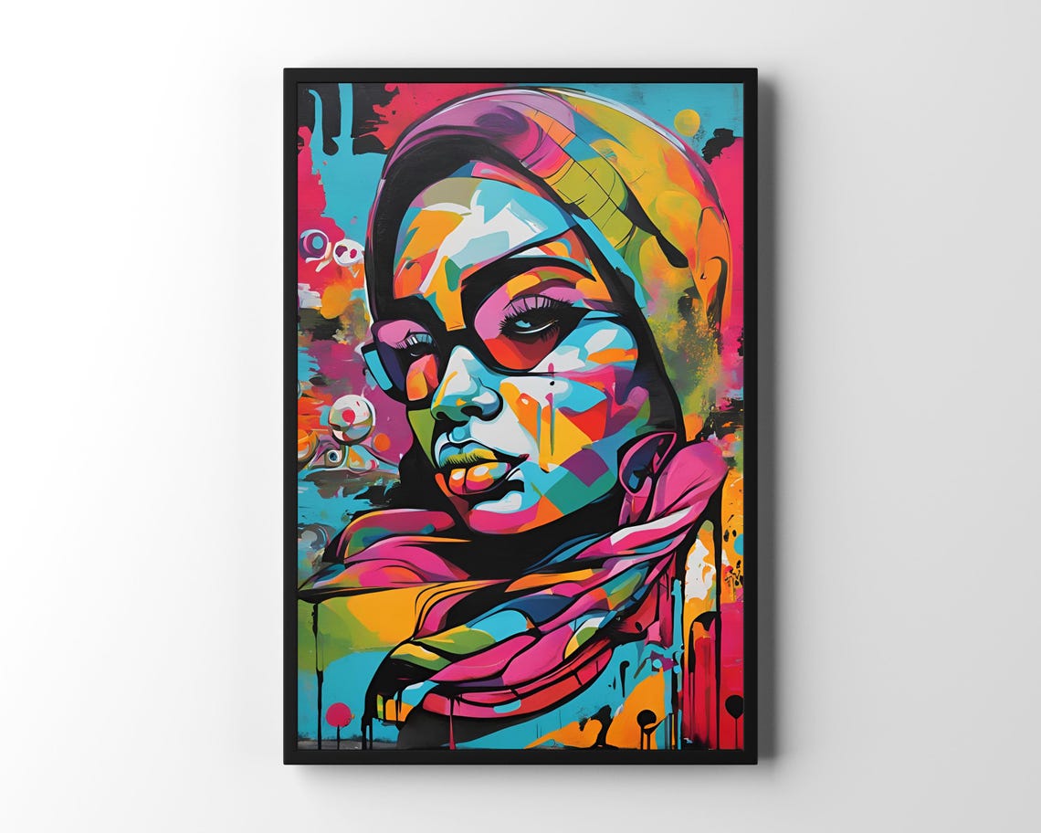Woman Portrait, Funky Pop Art Abstract Face