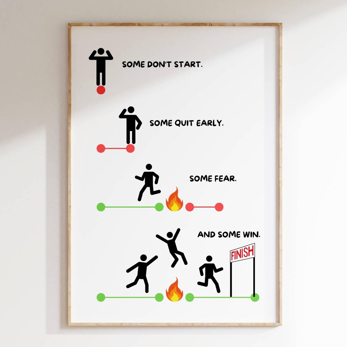 Some Dont Start Some Quit Early Some Fear Some Win White Poster