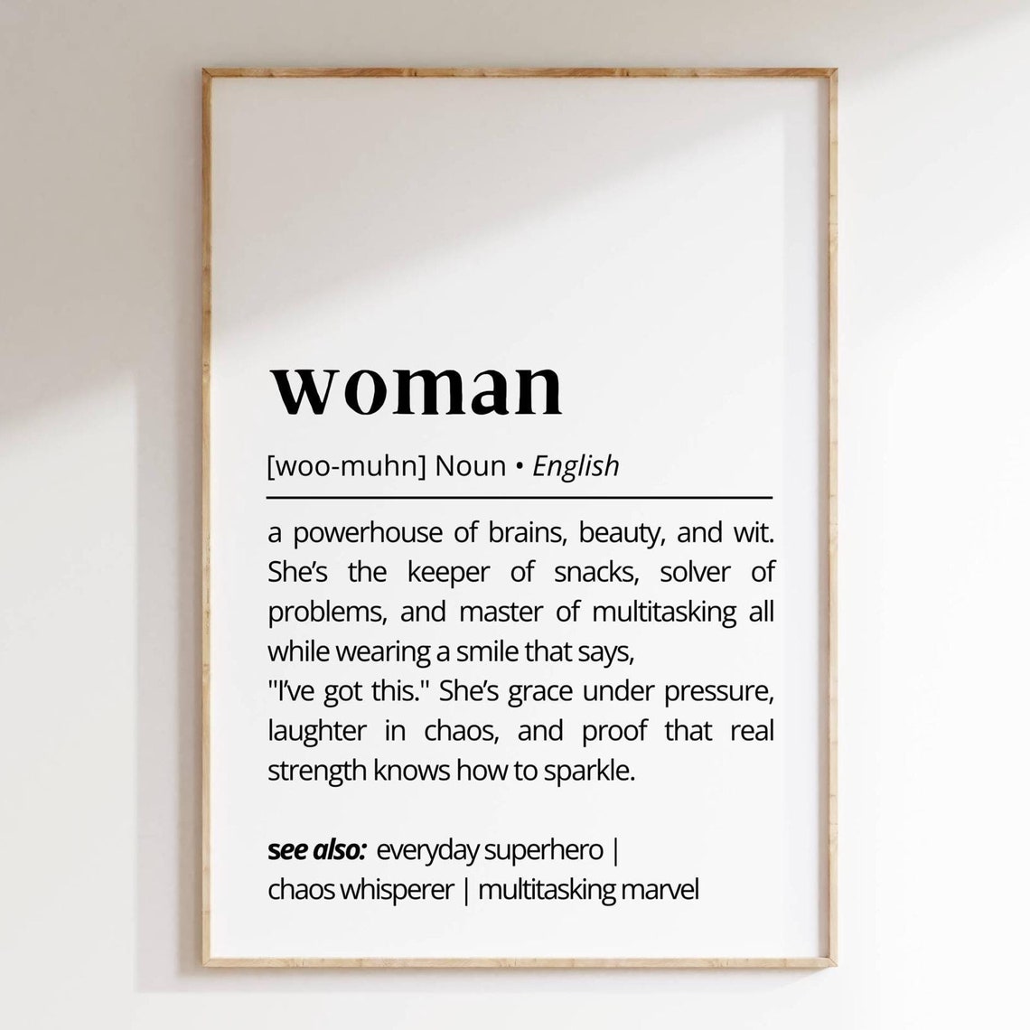 Sweet Woman Definition Funny Dictionary Quote Gift For Her Poster