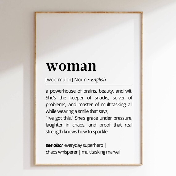Sweet Woman Definition Funny Dictionary Quote Gift For Her Poster