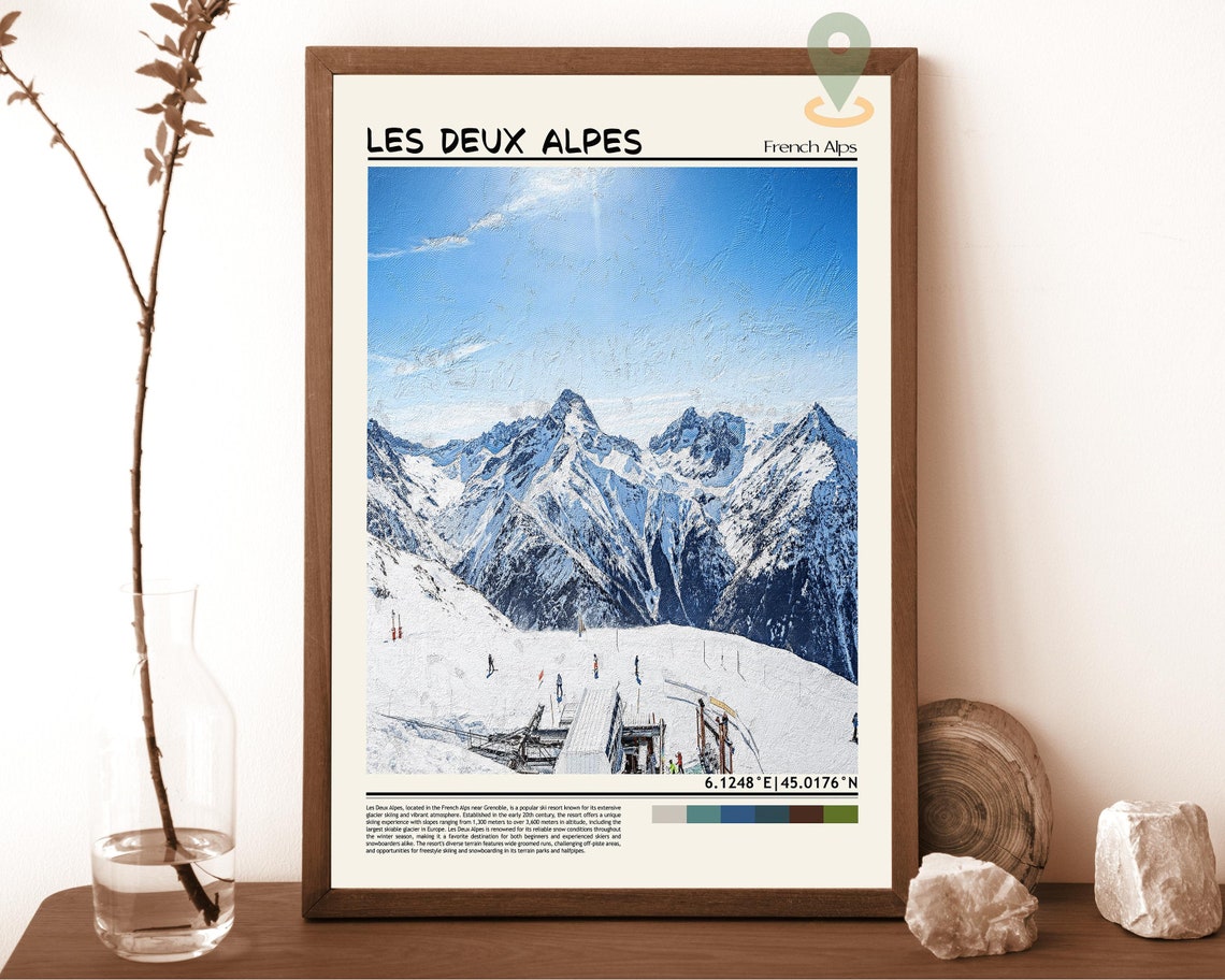 Les Deux Alpes Print Les Deux Alpes Poster Les Deux Alpes Wall Art Les Deux Alpes Travel Print Les Deux Alpes Art Print France Poster