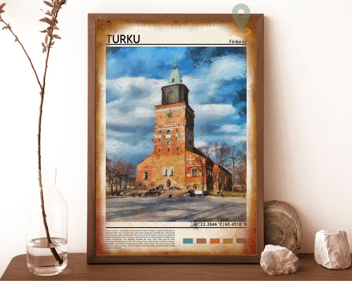 Turku Finland Cathedral Medieval Old Town Painting Art Poster - Image 6