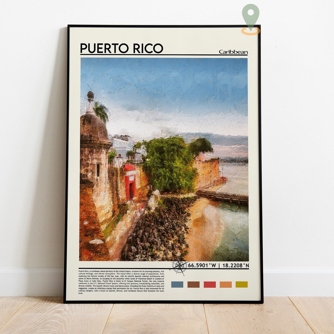 Puerto Rico Travel Poster Puerto Rico Print Puerto Rico Wall Art Puerto Rico Vintage Poster Puerto Rico Photo San Juan Wall Decor - Image 2