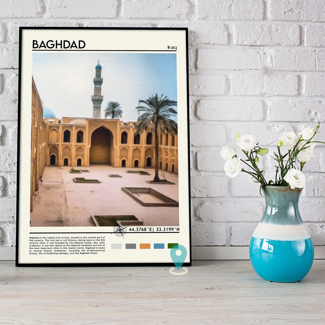 Baghdad Print Baghdad Art Baghdad Poster Baghdad Photo Baghdad Poster Print Baghdad Painting Iraq Travel Poster Vintage Poster - Image 5