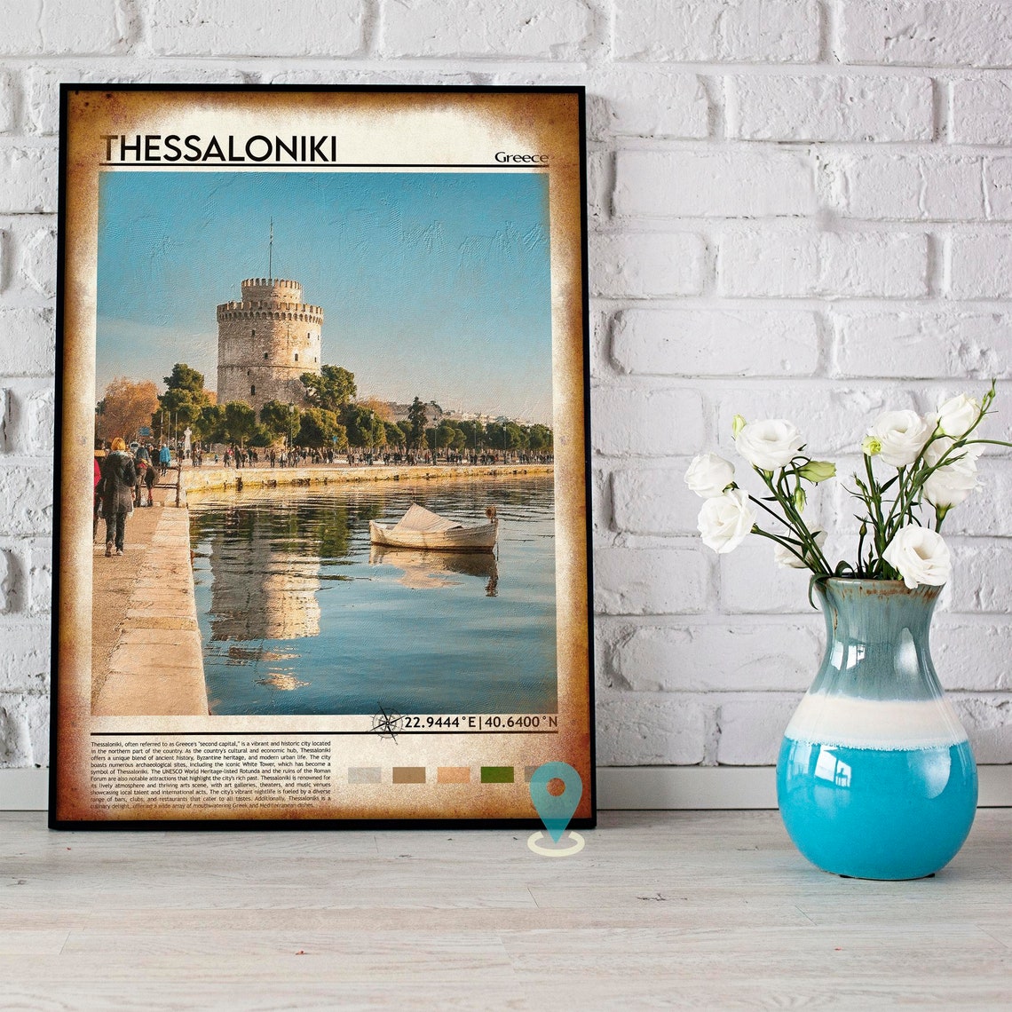 Thessaloniki Travel Print Thessaloniki Poster Greece Travel Print Greek Print Black And White Travel Poster Travel Art Travel Gift - Image 4