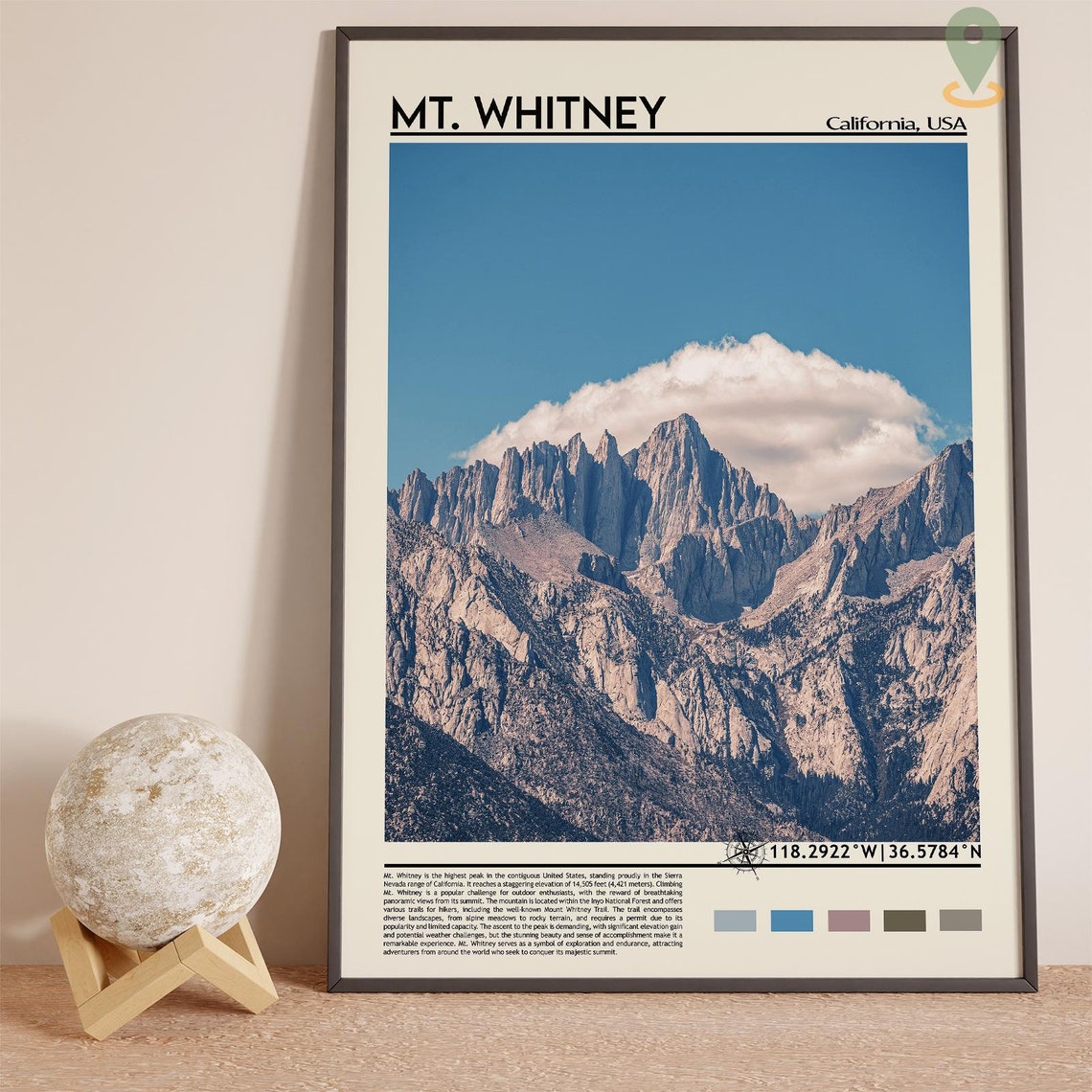 Mount Whitney California USA Highest Peak Mountain Landscape Poster - Image 3