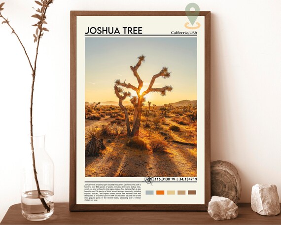 Joshua Tree California Desert Sunset Photography Travel Poster