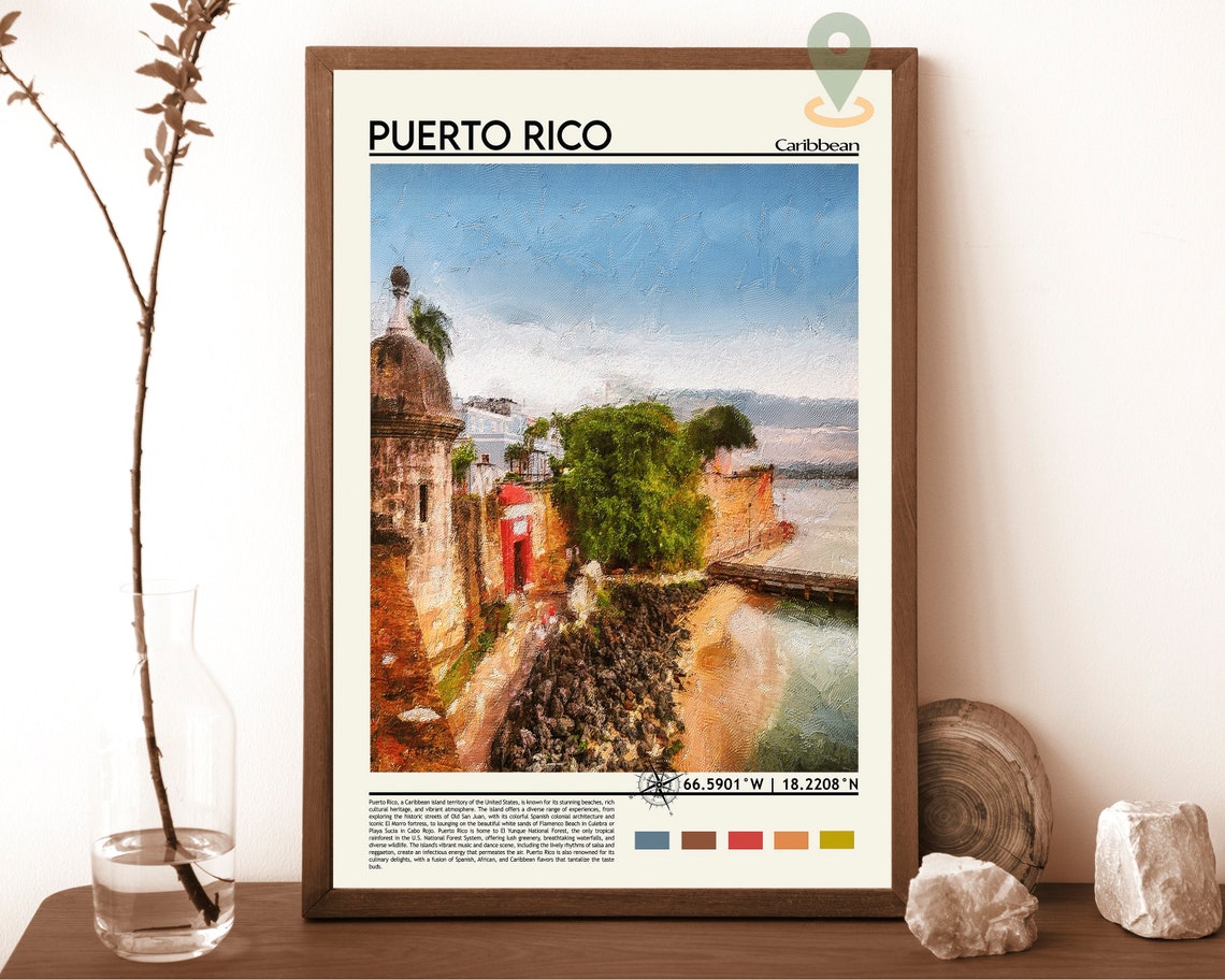 Puerto Rico Travel Poster Puerto Rico Print Puerto Rico Wall Art Puerto Rico Vintage Poster Puerto Rico Photo San Juan Wall Decor