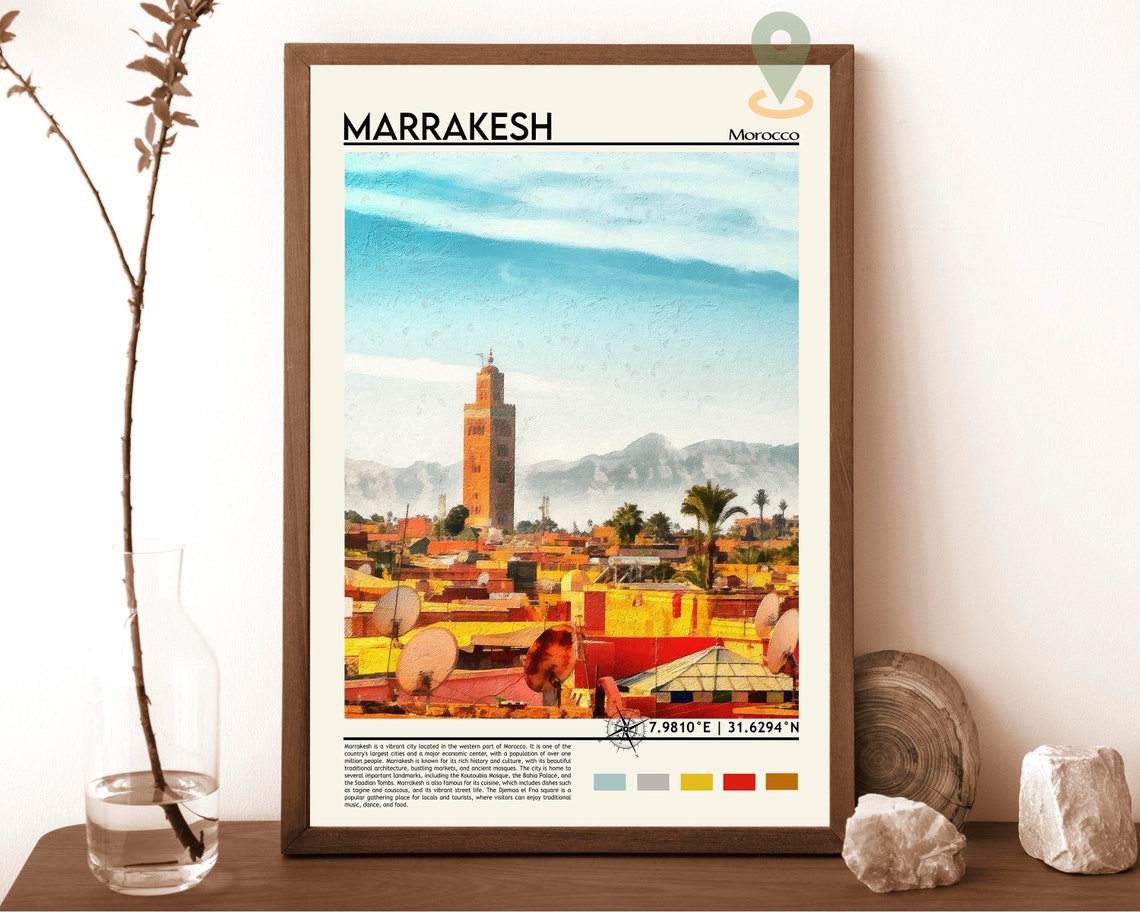 Marrakesh Morocco Koutoubia Minaret Old Medina Sunset Poster