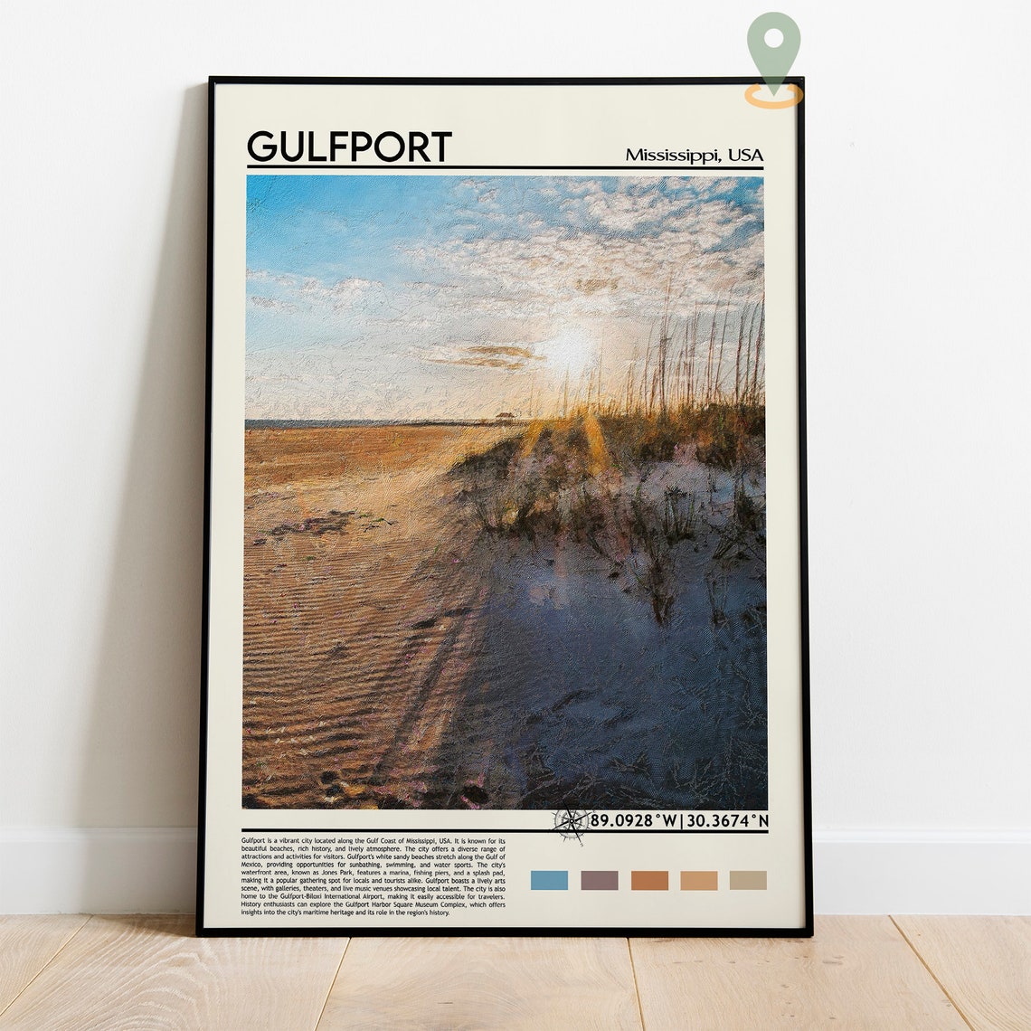 Gulfport Print Gulfport Poster Gulfport Wall Art Gulfport Travel Print Gulfport Art Print Gulfport Artwork Mississippi Travel Print - Image 3