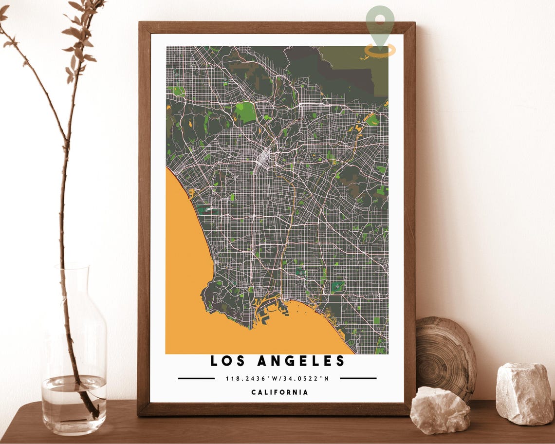Los Angeles Map Los Angeles Map Print Los Angeles Wall Art Los Angeles Travel Poster Los Angeles Poster Los Angeles California - Image 5