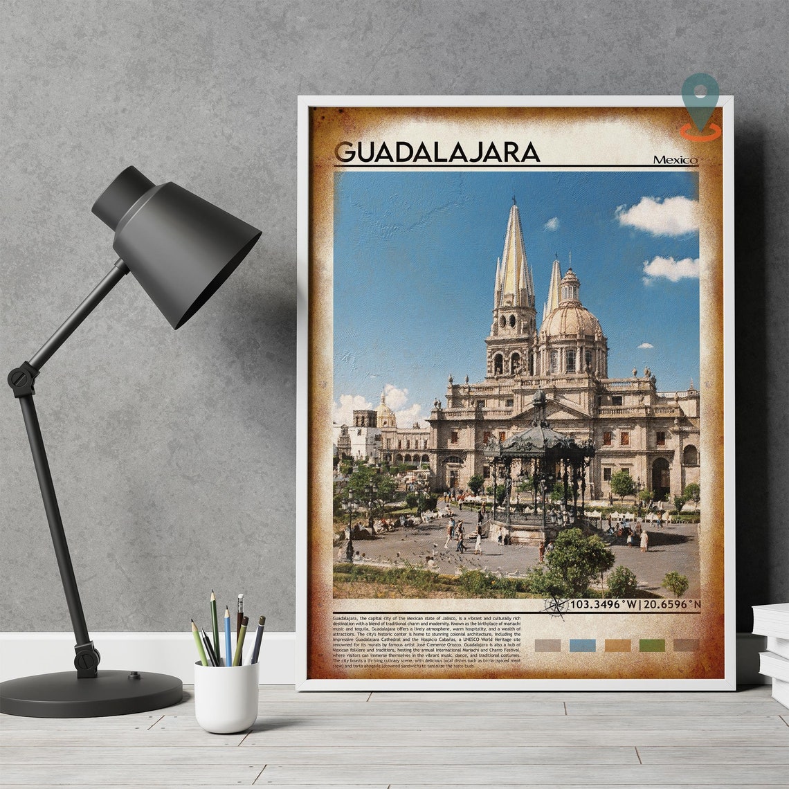Guadalajara Mexico Cathedral Historic Plaza View Travel Poster - Image 4