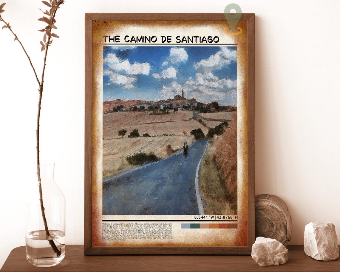 Camino de Santiago Spain Pilgrimage Road Walking Travel Poster - Image 6