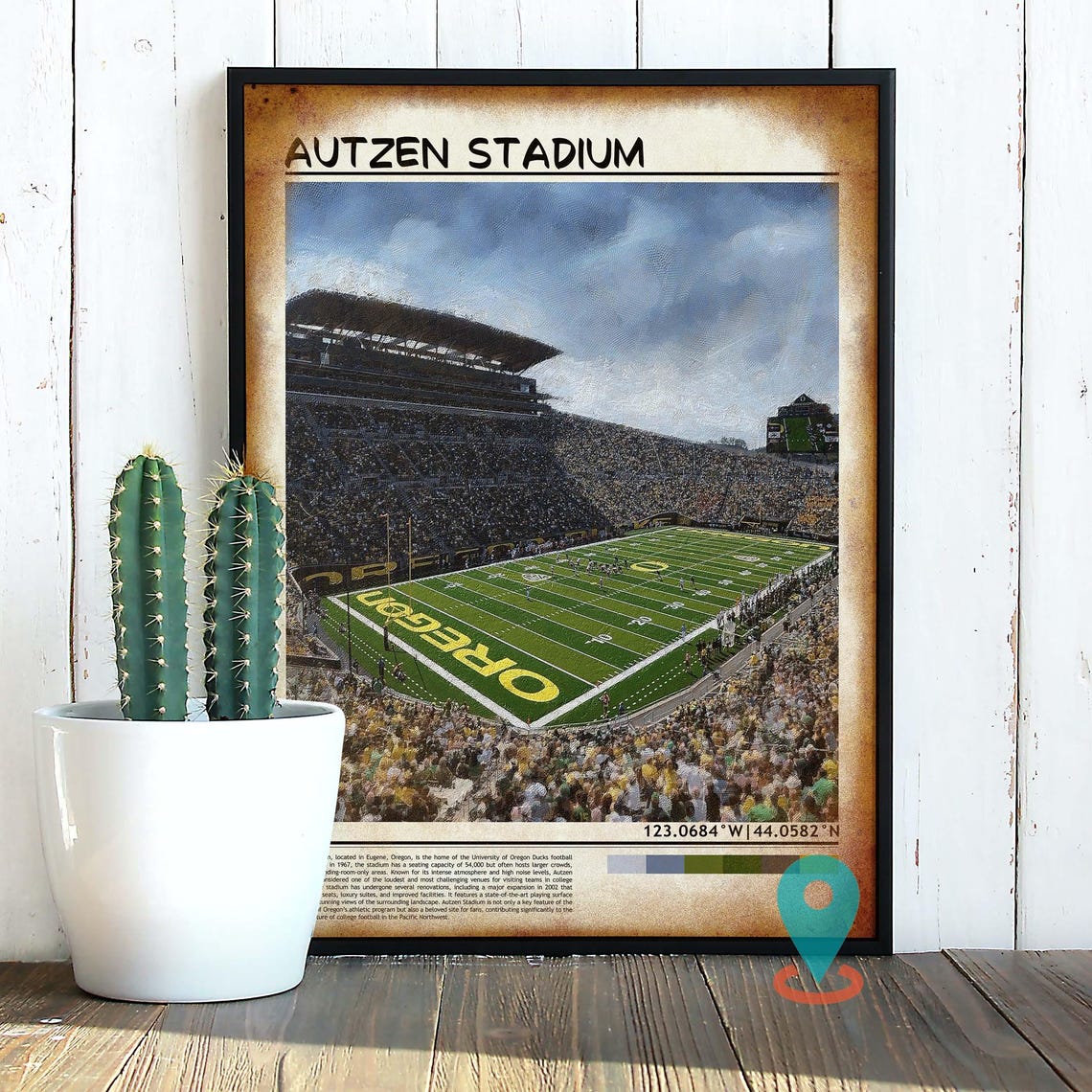 Autzen Stadium Oregon Football Game Day Packed Crowd Sports Poster - Image 2