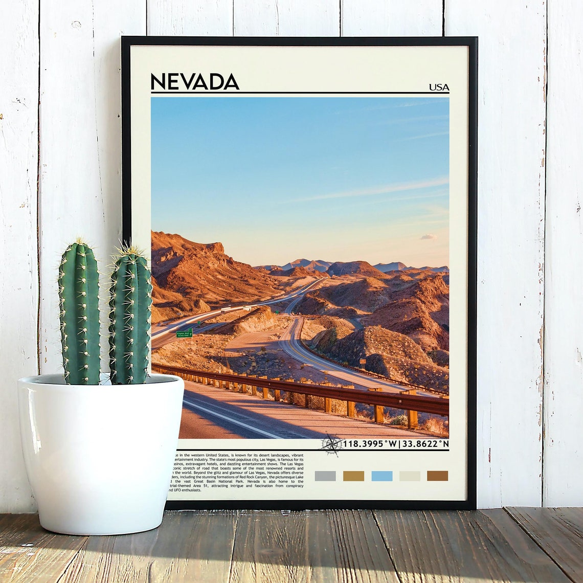Nevada Desert Highway Red Rock Canyon Travel Poster Road Trip - Image 5