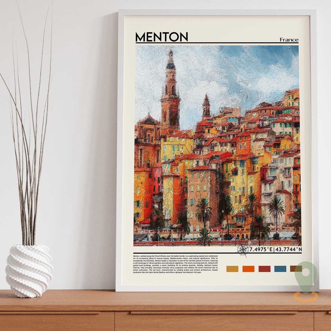 Menton Print Menton Poster Menton Wall Art Menton Travel Print Menton Art Print Menton Artwork Menton Photo France Travel Print - Image 5