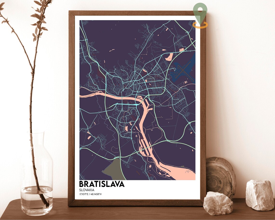 Bratislava Map Travel Poster, Slovakia Art Print - Image 4