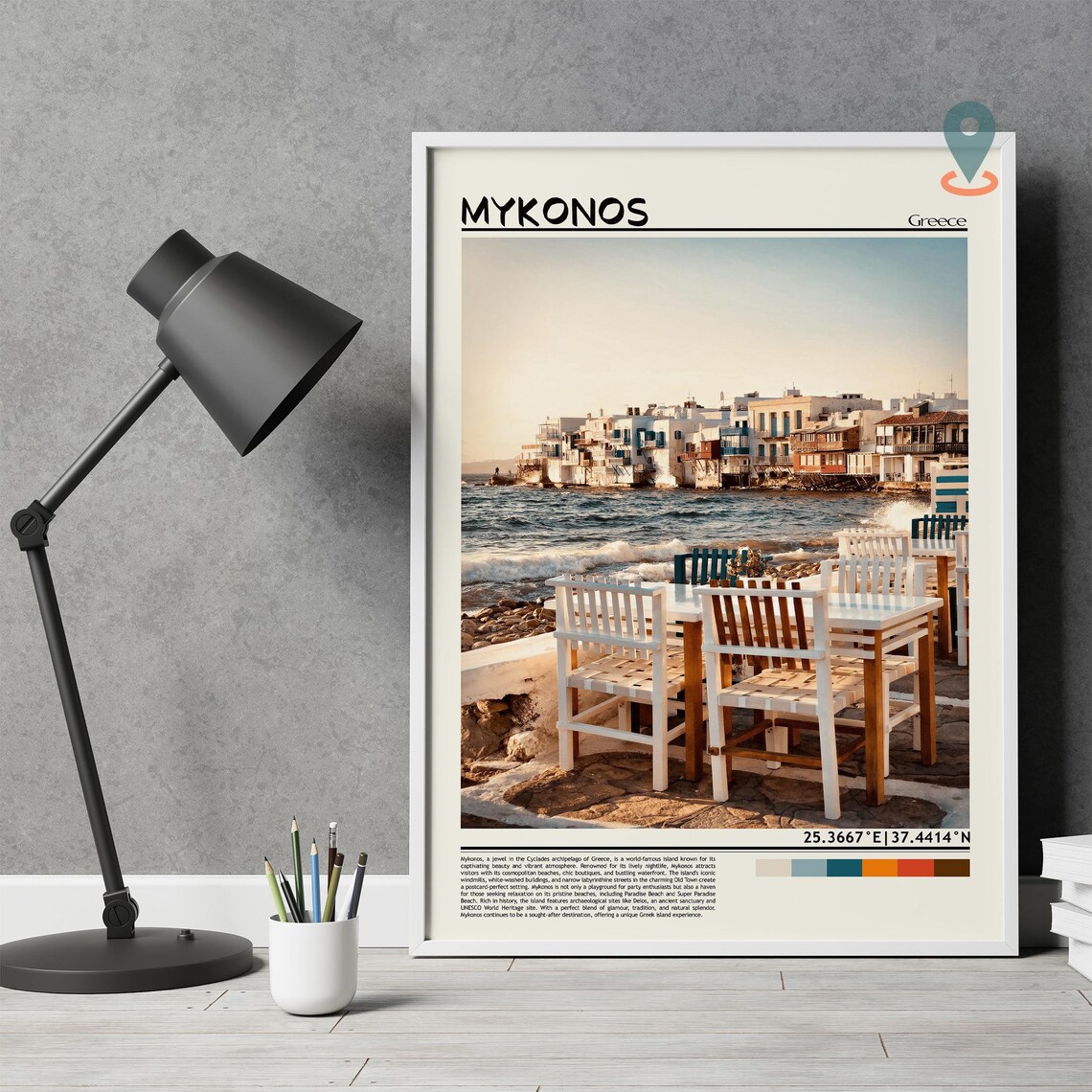 Mykonos Print Mykonos Wall Art Mykonos Poster Mykonos Photo Mykonos Poster Print Mykonos Wall Dcor Mykonos Travel Poster - Image 2
