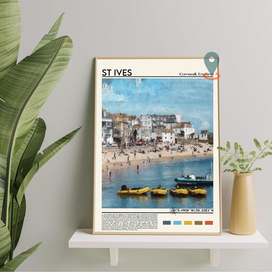 St Ives Cornwall England Harbor Beach Summer Scene Travel Poster - Image 5