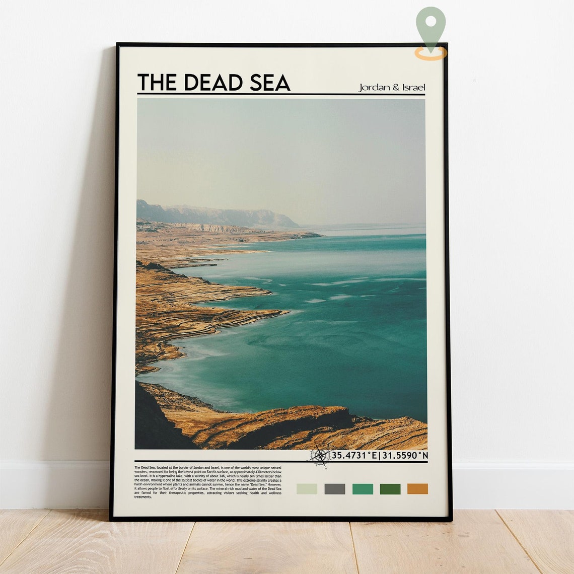 The Dead Sea Jordan and Israel Turquoise Coastal Landscape Poster - Image 4