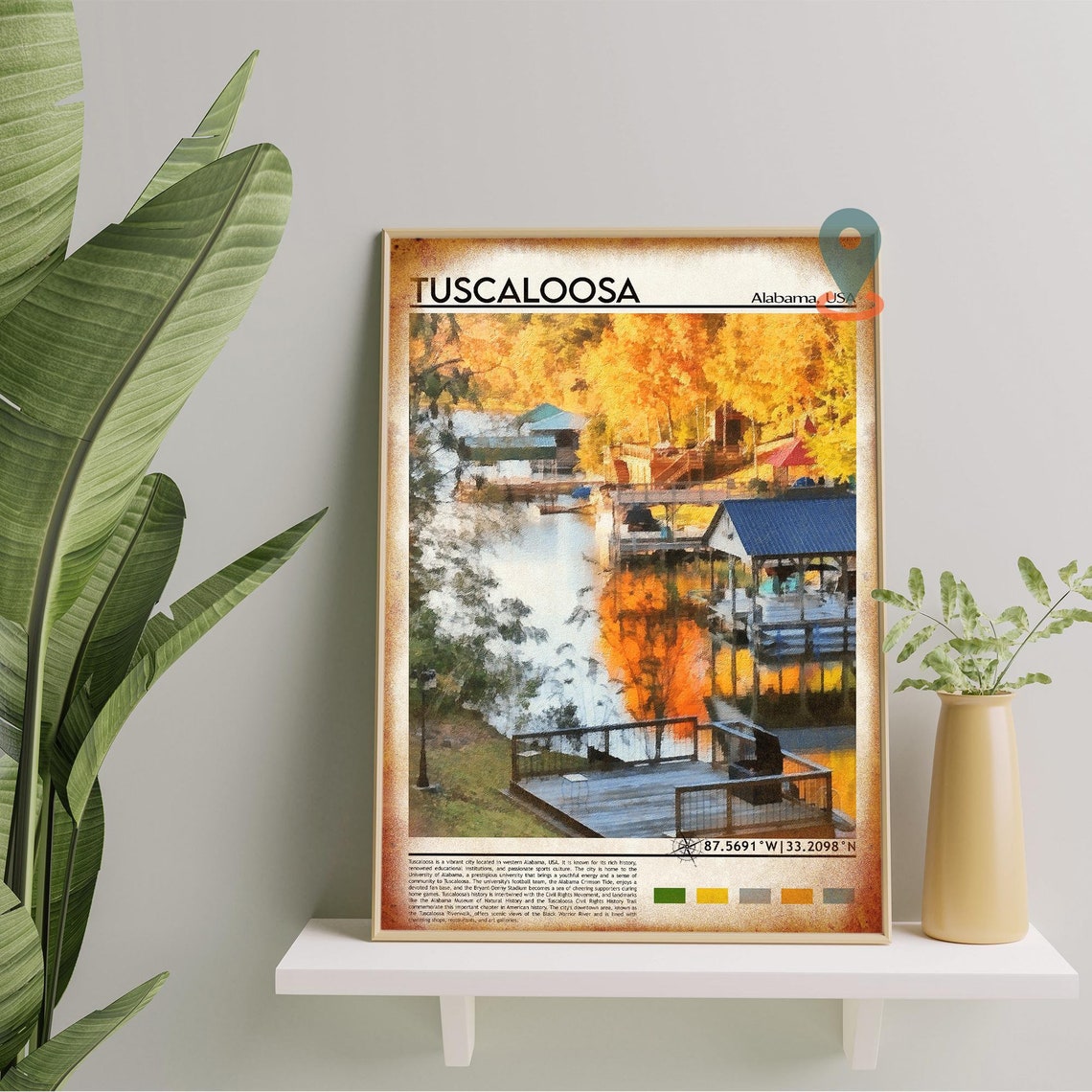 Tuscaloosa Print Tuscaloosa Poster Tuscaloosa Wall Art Tuscaloosa Travel Tuscaloosa Art Print Tuscaloosa Artwork Alabama Art Print - Image 2