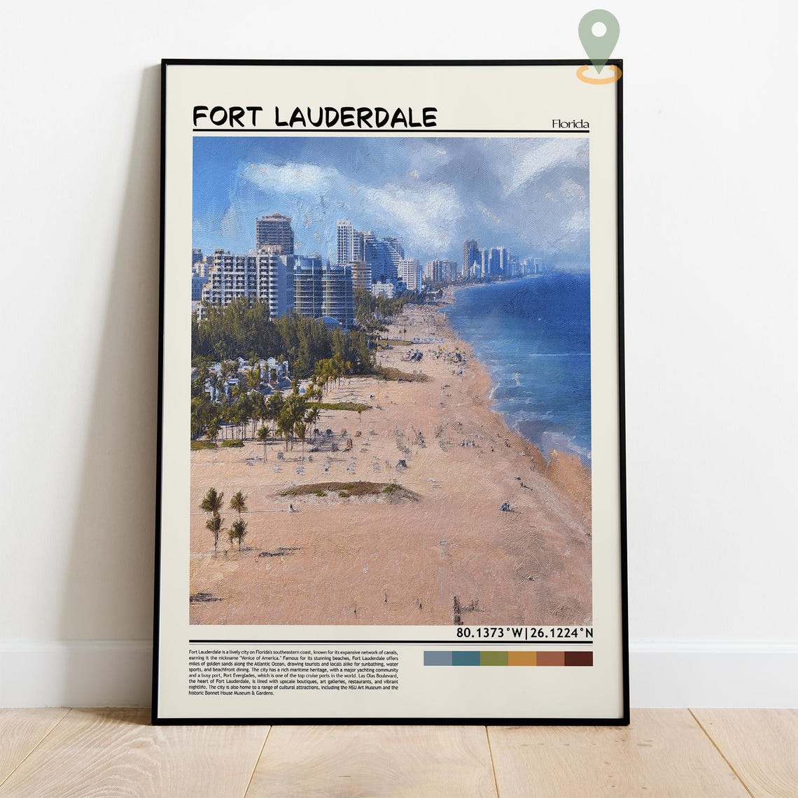 Fort Lauderdale Print Fort Lauderdale Poster Fort Lauderdale Wall Art Fort Lauderdale Travel Fort Lauderdale Art Print Florida Poster - Image 4