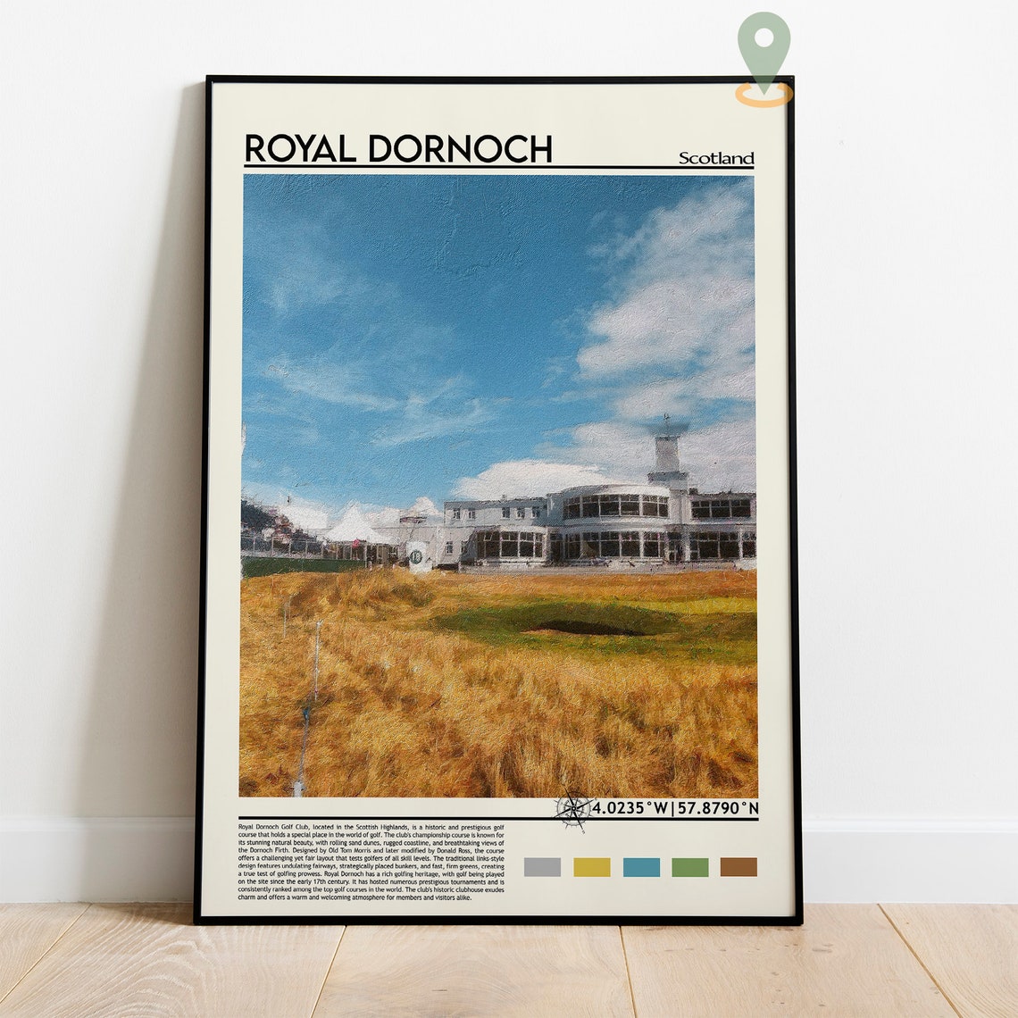 Royal Dornoch Golf Club Scotland Golden Links Course Art Poster - Image 5