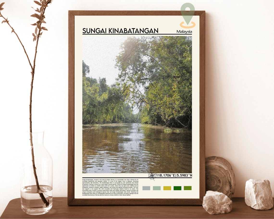 Sungai Kinabatangan Poster Colorful Print Sungai Kinabatangan Wall Art Sungai Kinabatangan Photo Sungai Kinabatangan Borneo Malaysia