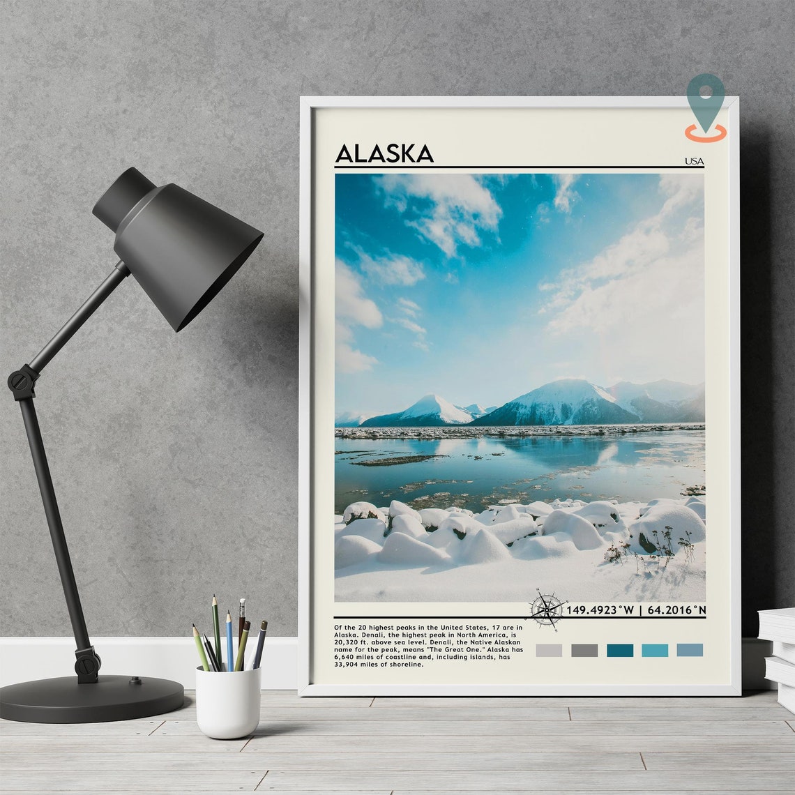 Vintage Poster Alasaka Print Alasaka Wall Art Alasaka Poster Alasaka Photo Alasaka Poster Print United States Poster Print - Image 3