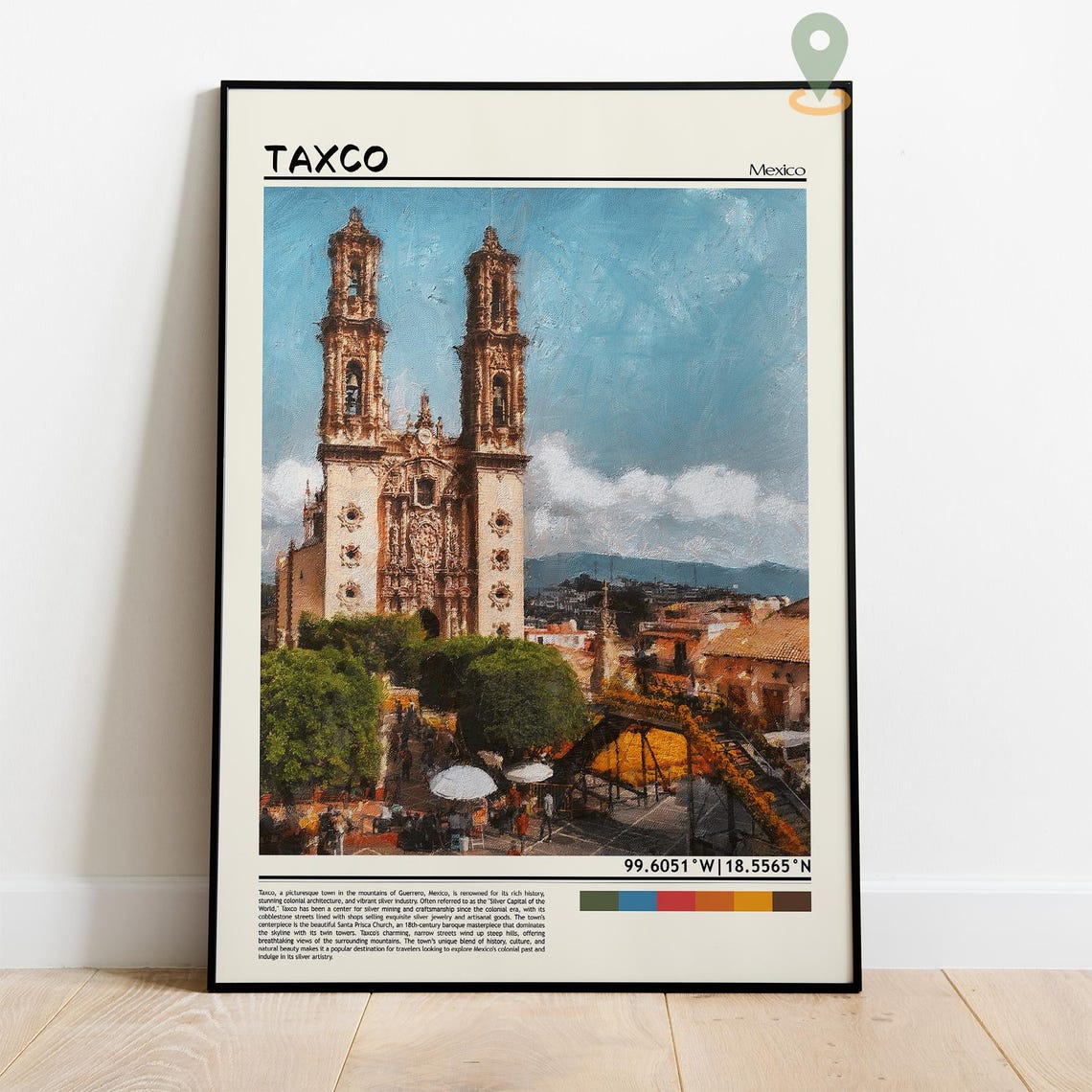 Taxco Mexico Santa Prisca Church Colonial Plaza Travel Poster - Image 4