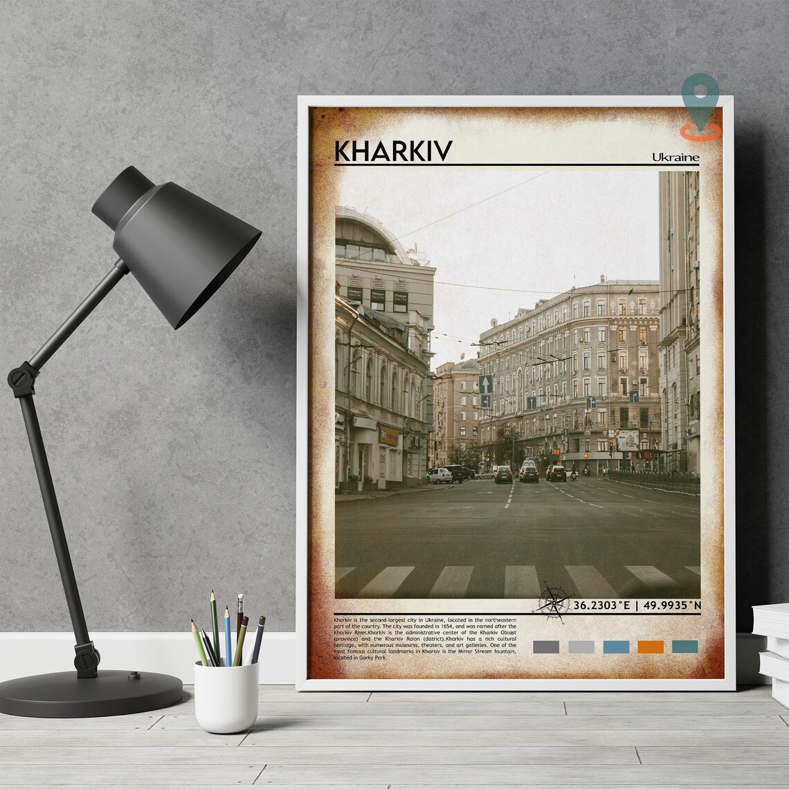 Kharkiv Ukraine Historic European Street Architecture Travel Poster - Image 4