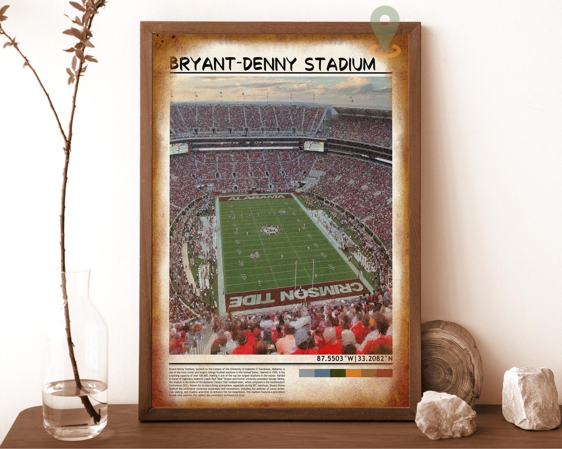 Bryant-Denny Stadium Alabama Crimson Tide Football Game Poster - Image 6
