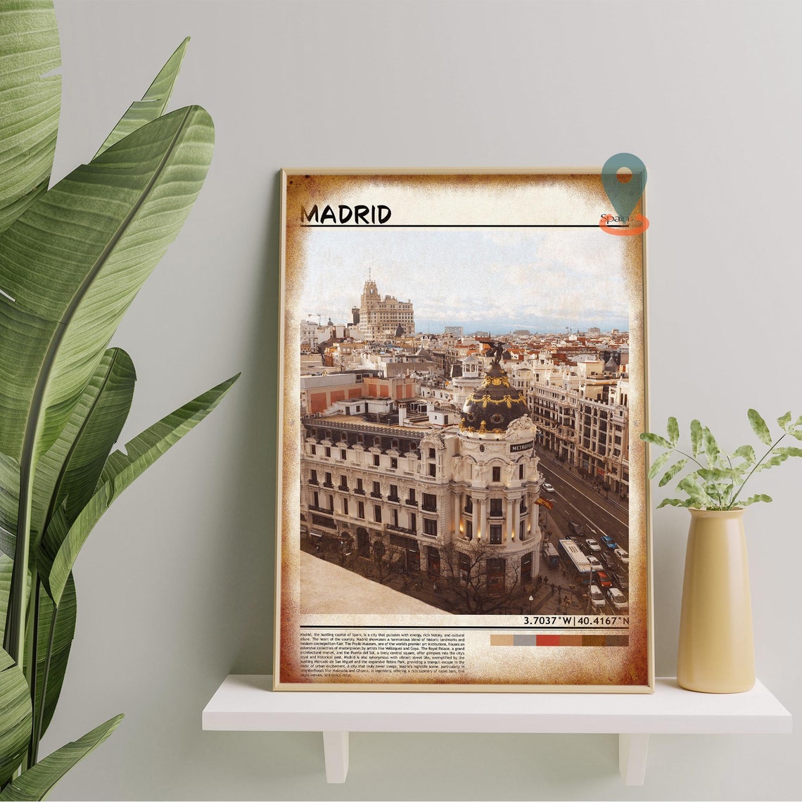 Madrid Spain Metropolis Building Ornate Dome Street Photo Poster - Image 5