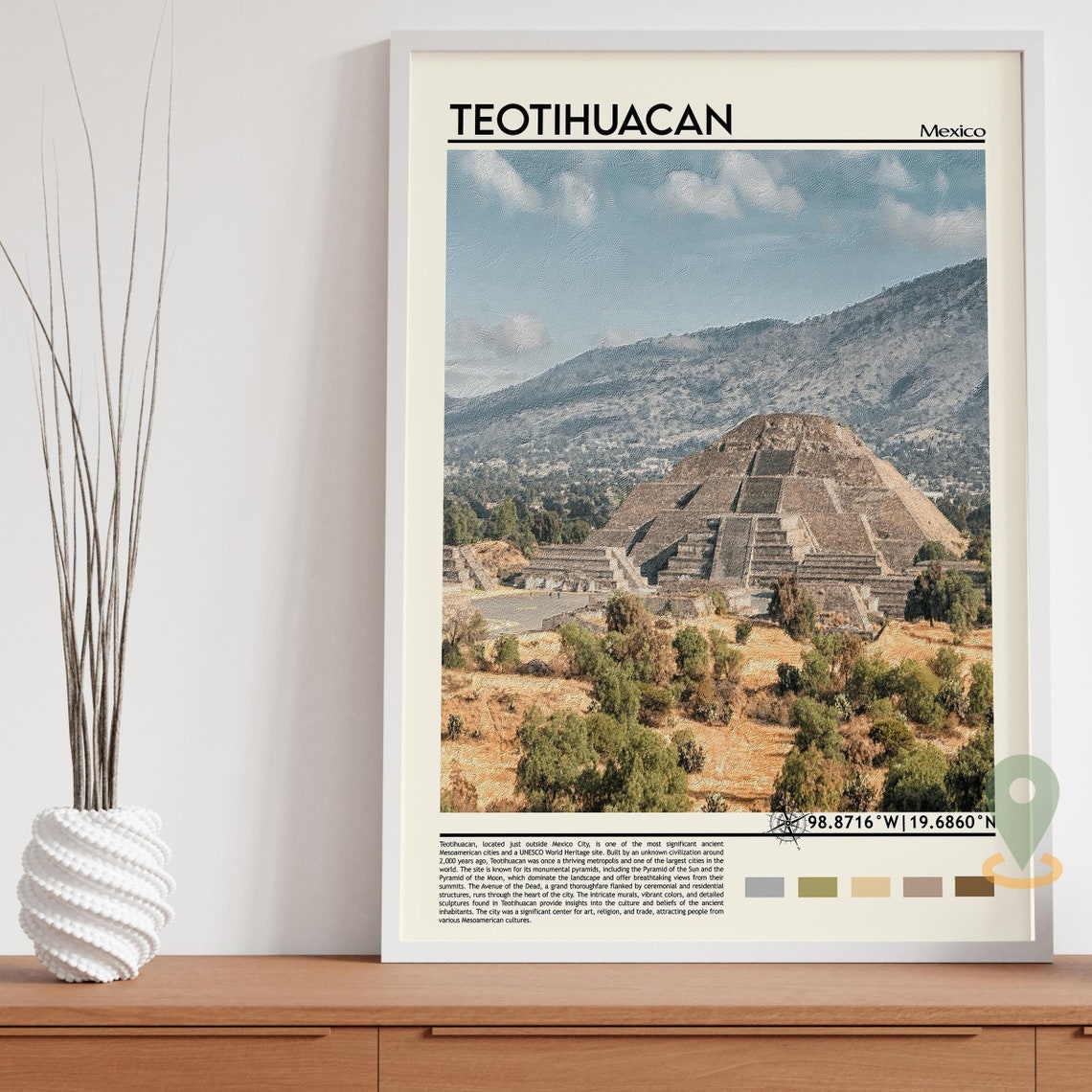 Teotihuacan Print Teotihuacan Wall Art Teotihuacan Poster Teotihuacan Photo Teotihuacan Wall Decor Mexico Travel Poster Teotihuacan - Image 3