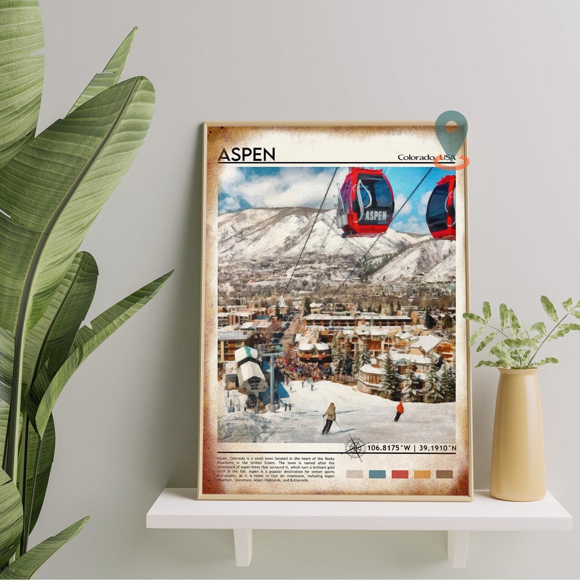 Aspen Print Aspen Art Aspen Poster Aspen Photo Aspen Poster Print Aspen Painting Aspen Travel Poster Aspen Wall Art Aspen Ski Resort - Image 2