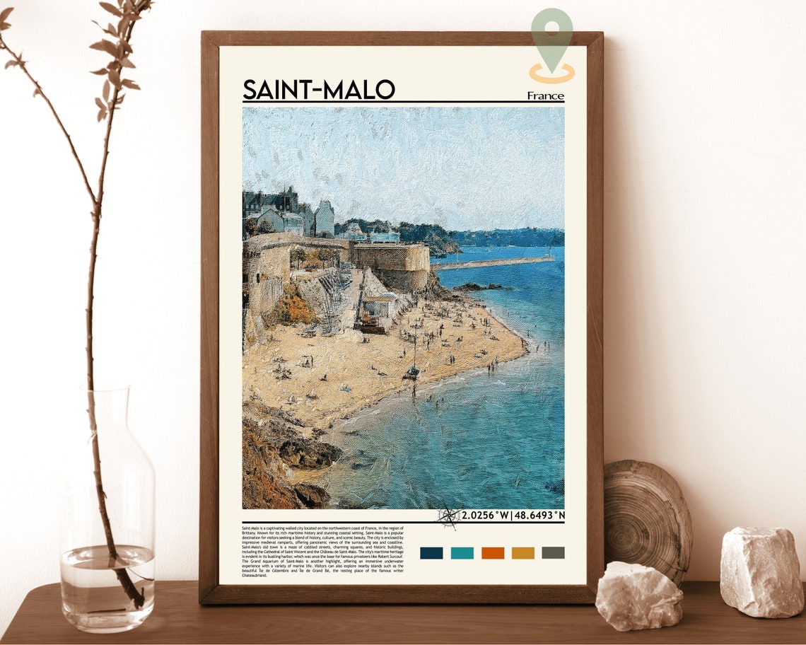 Saint Malo Print Saint Malo Poster Saint Malo Wall Art Saint Malo Travel Print Saint Malo Art Print Saint Malo Artwork Brittany Print