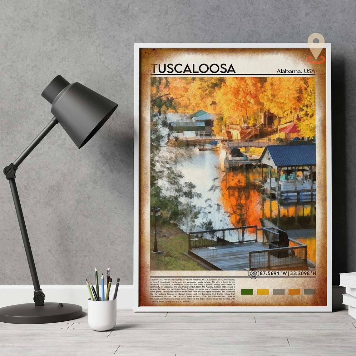 Tuscaloosa Print Tuscaloosa Poster Tuscaloosa Wall Art Tuscaloosa Travel Tuscaloosa Art Print Tuscaloosa Artwork Alabama Art Print - Image 5